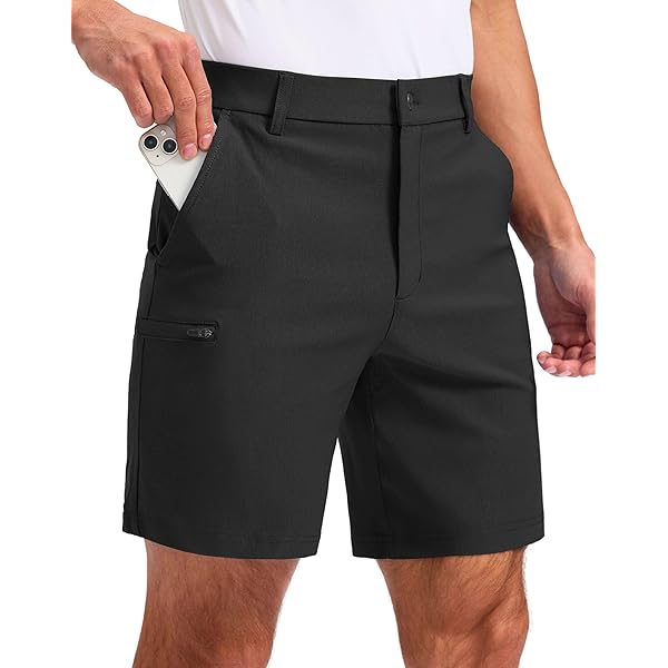 SERAMY Mens Golf Dress Shorts 7 Inch Inseam Stretch Work Shorts